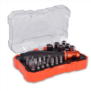 21-Piece Quick Release Screwdriver Holder & Assorted Bit Set
