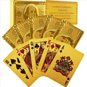 24K Gold Foil Plated Playing Cards
