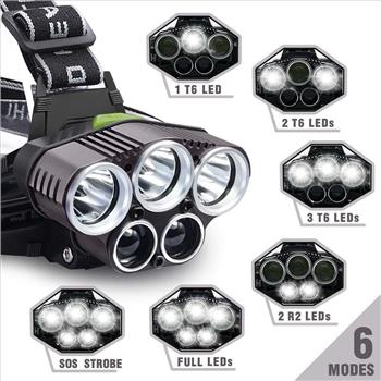 35000 Lumen 5X LED Torch Headlamp