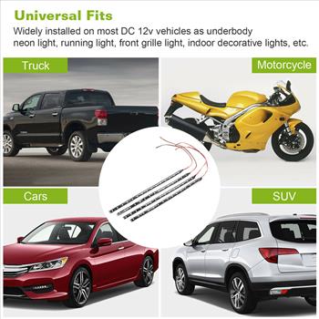 4pcs 15 LED Waterproof Vehicle Strip Light (White)