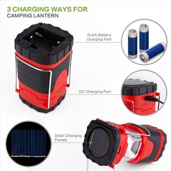 6 LED Collapsible Solar Camping Lantern w/ Compass