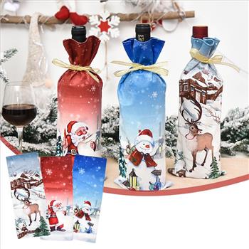 160 Pcs Christmas Wine Bottle Gift Bags Set - Cellophane Bags With Pull Bows For Holiday Gifts