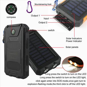 Dual USB Solar Powered Bank