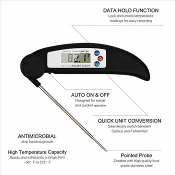Foldable Instant Read Food Thermometer