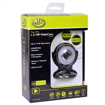 GearHead Plug-n-Play USB 2.0 Webcam for PC w/Built-in Microphone