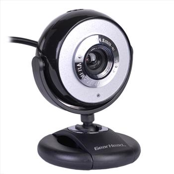 GearHead Plug-n-Play USB 2.0 Webcam for PC w/Built-in Microphone