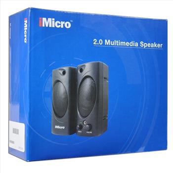 iMicro 2-Piece 2 Channel Multimedia Speaker System w/Headphone Jack