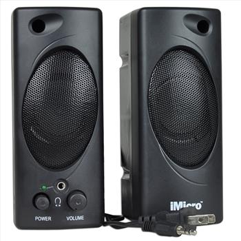 iMicro 2-Piece 2 Channel Multimedia Speaker System w/Headphone Jack