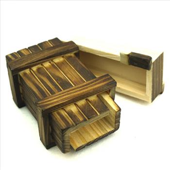 Vintage-Looking Wooden Puzzle Box