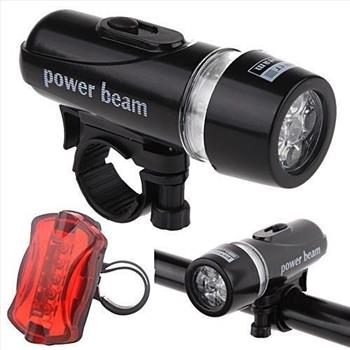 Waterproof 5 LED Bicycle Bike Headlight + 5 LED Taillight