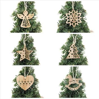 Wooden Ornament 12-Pack