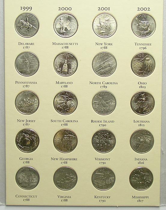 Complete set US STATE QUARTERS /& Territories 1999-2009 New Littleton folder