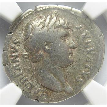 Scarce Silver NGC Slabbed Ancient Roman Coin - Hadrian AD 117-138 - Seven Hills Hoard - Choice Fine