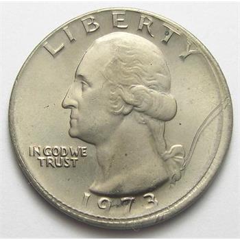 Rare Mint Error - 1973-P Broadstruck  Washington Quarter - No Reeded Edge