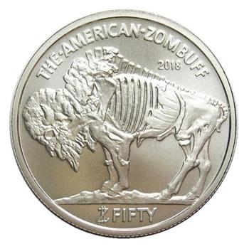 Scarce 2018 One Troy Oz. .999 Fine Silver Zombuff Round - Currency of the Apocalypse - Only 48,428 Minted