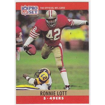 1990 Pro Set #291 Ronnie Lott Football Card - Hall Of Famer
