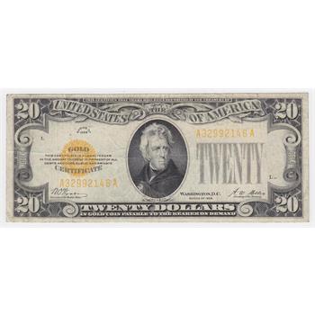 Scarce 1928 $20 Gold Certificate