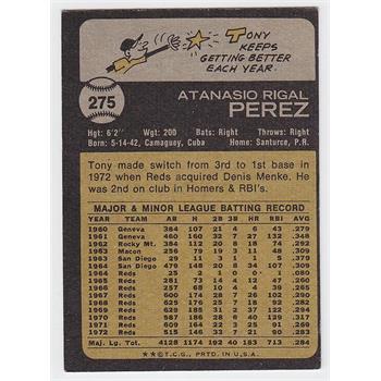 1973 Topps #275 Tony Perez Baseball Card - Hall Of Famer