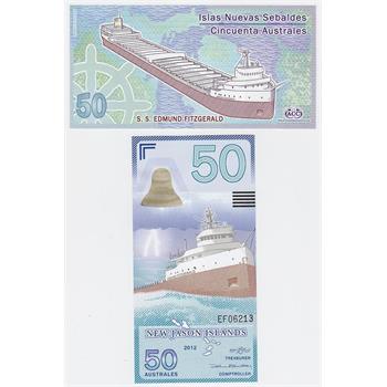 Uncirculated 2012 New Jason Islands 50 Australes Note