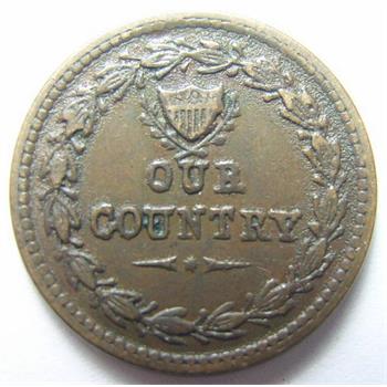 Scarce Circa 1863 Civil War Patriotic Token - Our Country