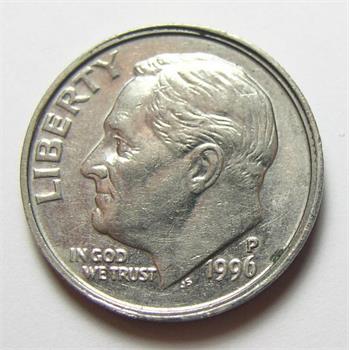 Mint Error 1996-P Roosevelt Dime, Wide Edge/Thick Planchet