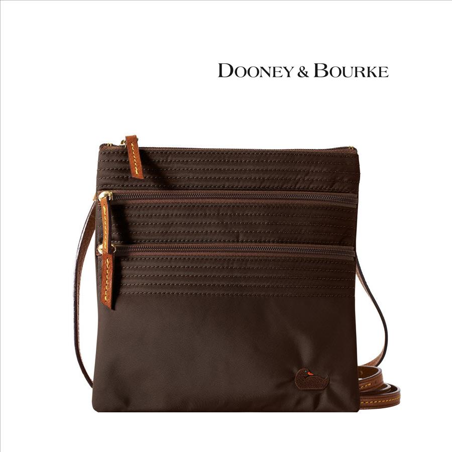 Dooney & Bourke 'triple Zip' Nylon Crossbody Bag Brown Property Room