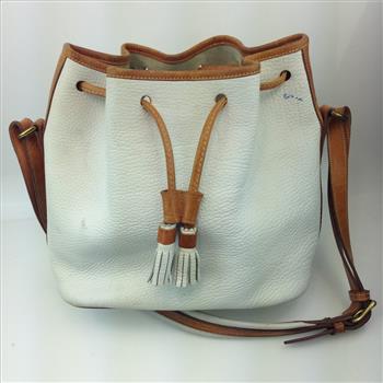 Dooney & Bourke Cream Leather Bucket Bag 