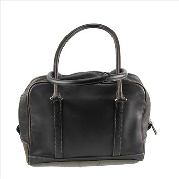 COACH Dark Brown Leather Handbag Purse Satchel Shoulder Bag 7786