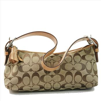 Coach Signature Light Brown Leather Shoulder Bag 6371