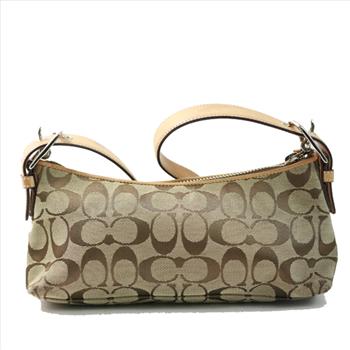 Coach Signature Light Brown Leather Shoulder Bag 6371