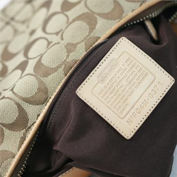 Coach Signature Light Brown Leather Shoulder Bag 6371