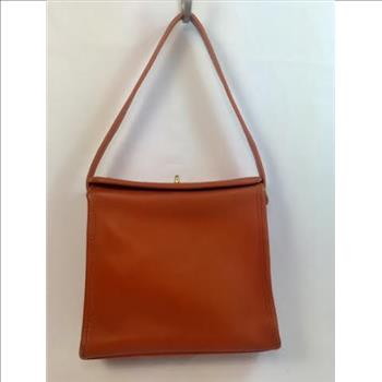 Coach Vintage orange Leather Geometric Turn lock Handbag Purse RARE 9043