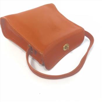 Coach Vintage orange Leather Geometric Turn lock Handbag Purse RARE 9043