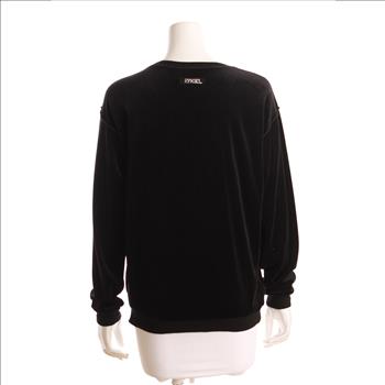 SONIA RYKIEL So Charming Velveteen Sweatshirt With Crystal Kiss Size M