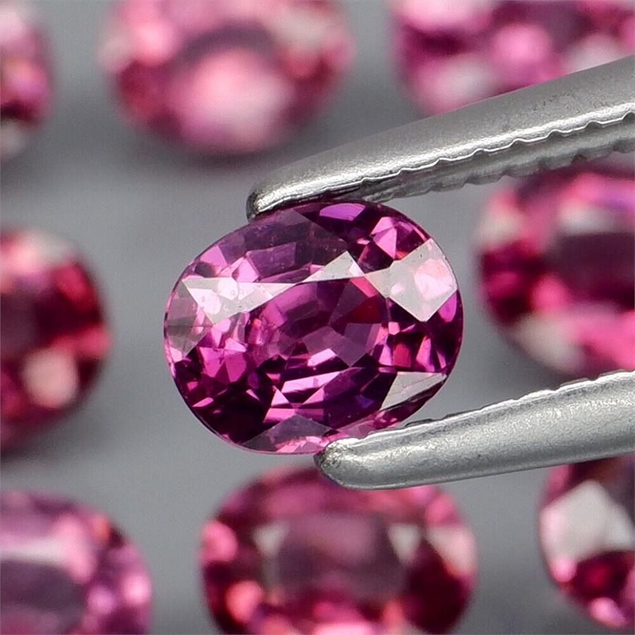 No Reserve VS Natural Rhodolite Oval Cut Loose Gemstone