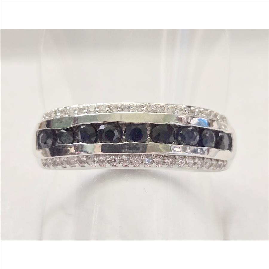 No Reserve Natural Sapphire & Zircon Ring Size 5