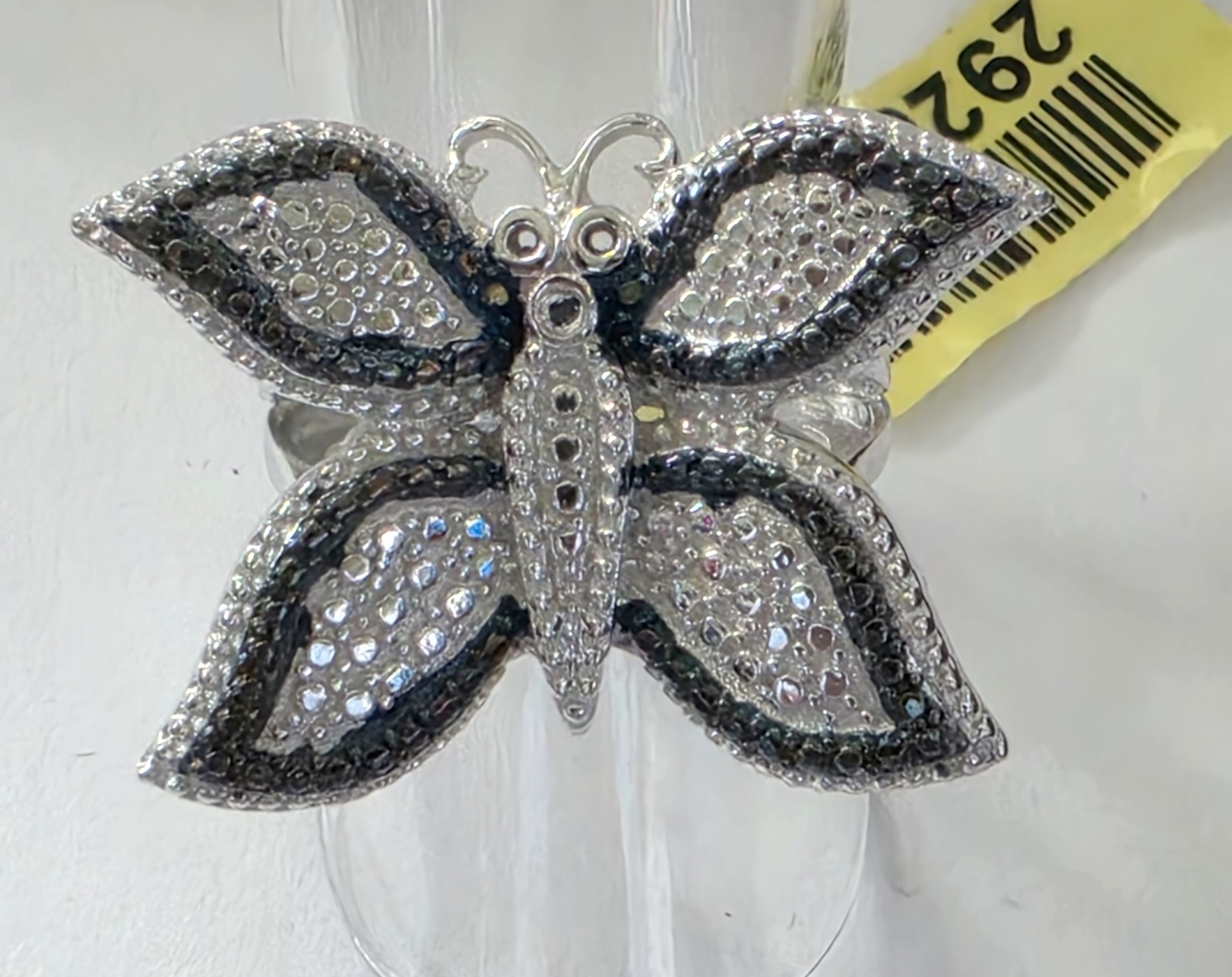 No Reserve Natural Diamond  Butterfly Ring Size 6