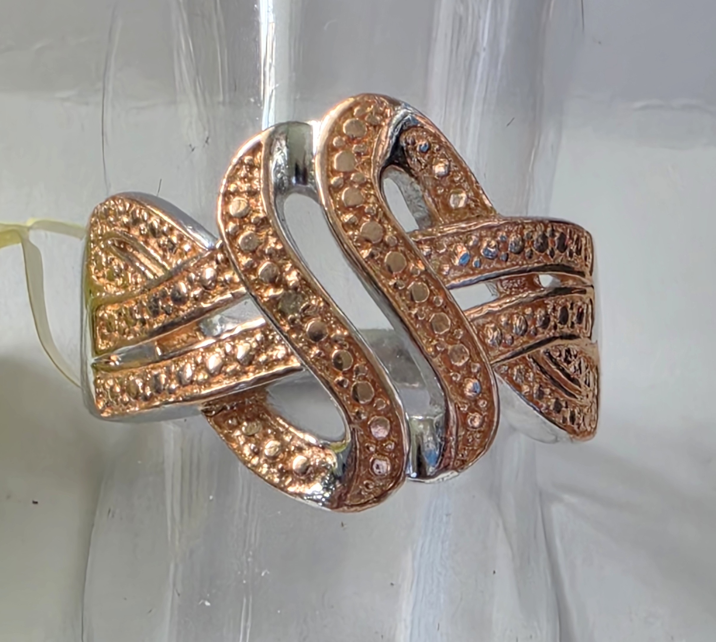 No Reserve Natural Diamond  Rose Gold Ring Size 6