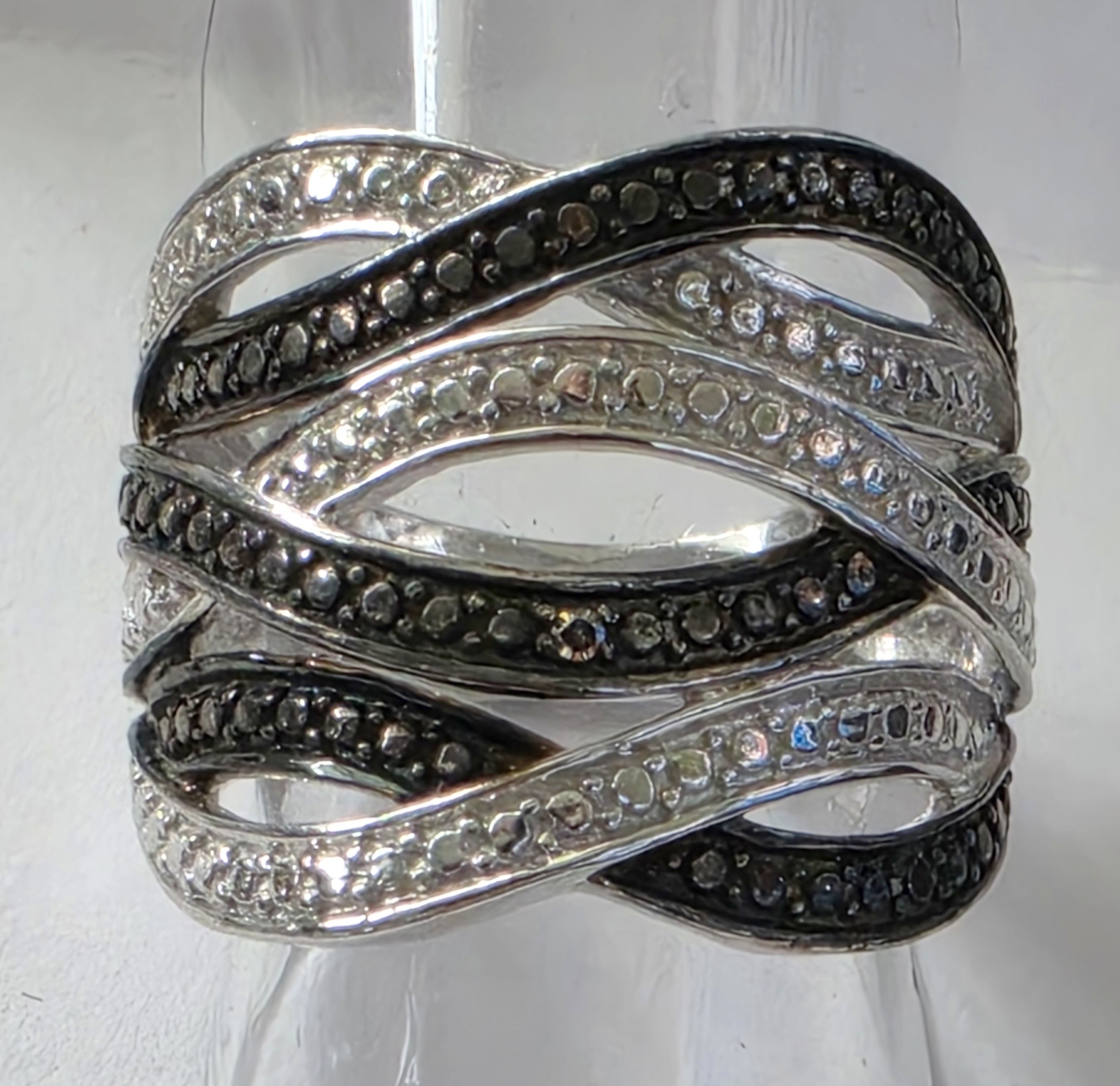 No Reserve Natural Black Diamond Ring Size 7
