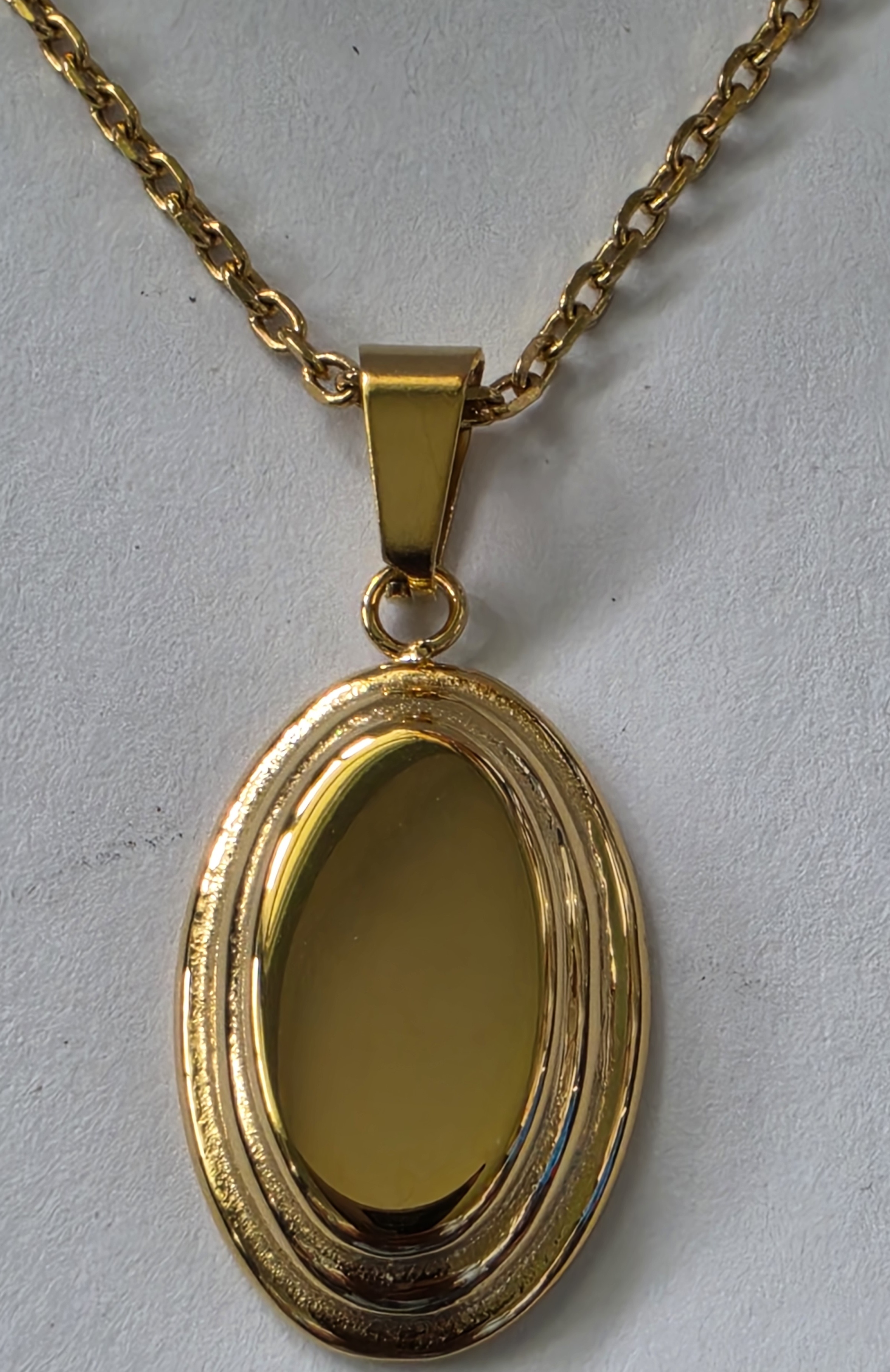 No Reserve 14k/316L Stainless Steel Signet Pendant & Chain Necklace