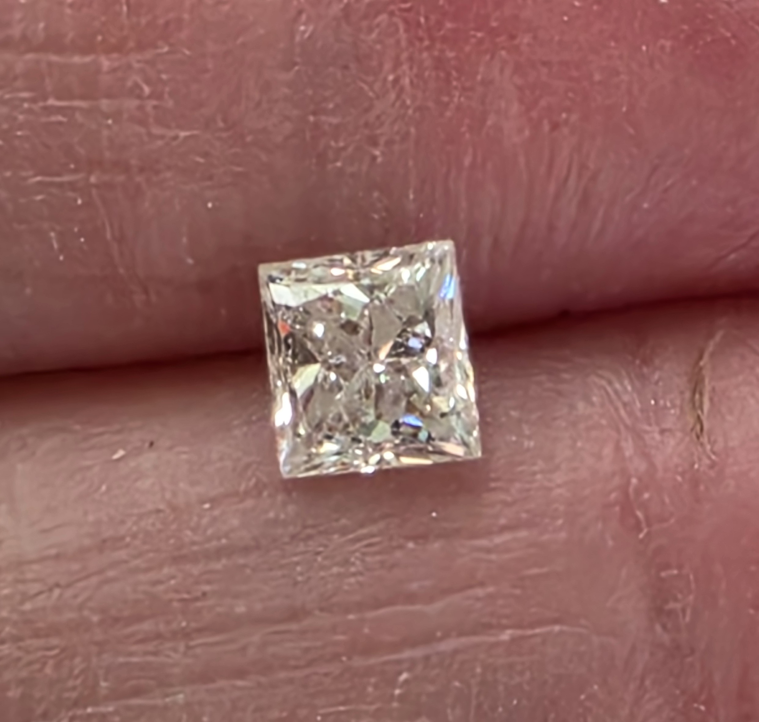 No Reserve .66 ct Natural Diamond Princess Cut Loose Gemstone