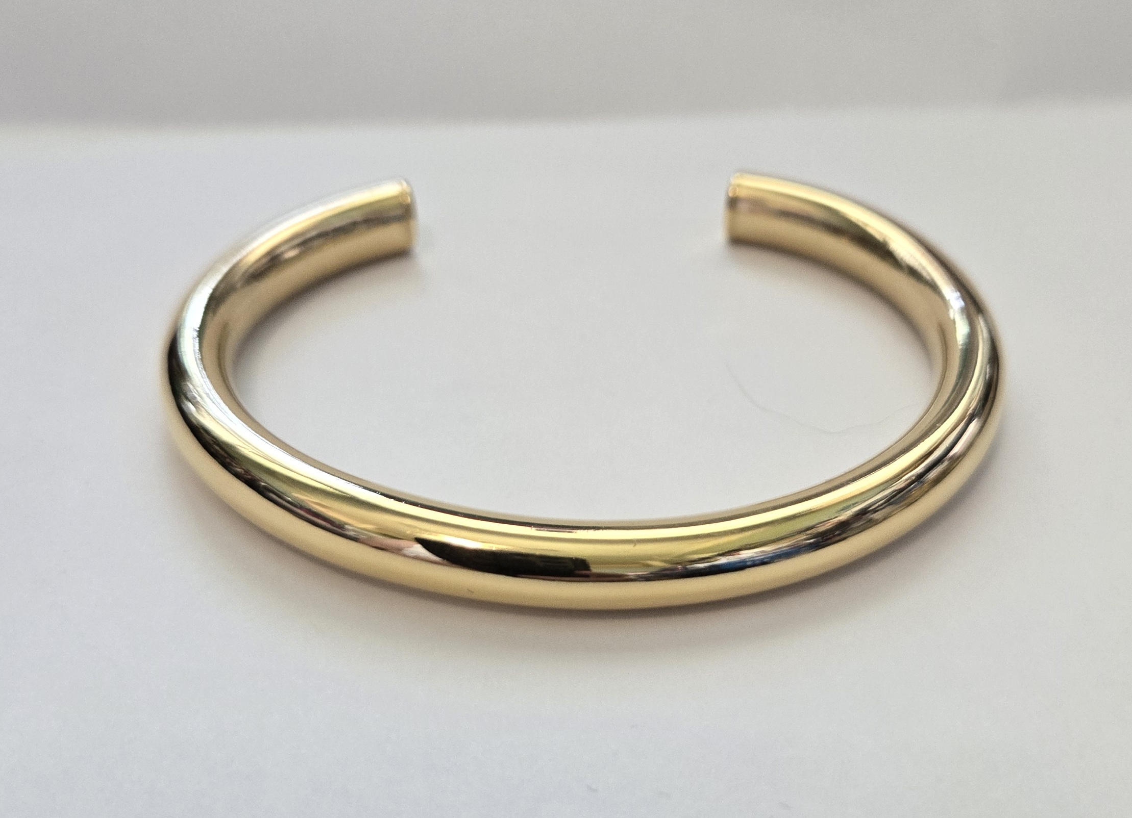 No Reserve 18k Yellow Gold /316L Stainless Steel Bangle Bracelet