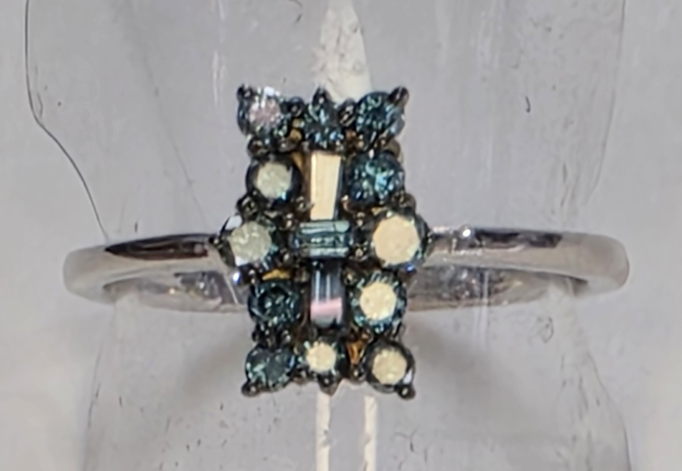 No Reserve Natural Blue DIamond Ring Size 7