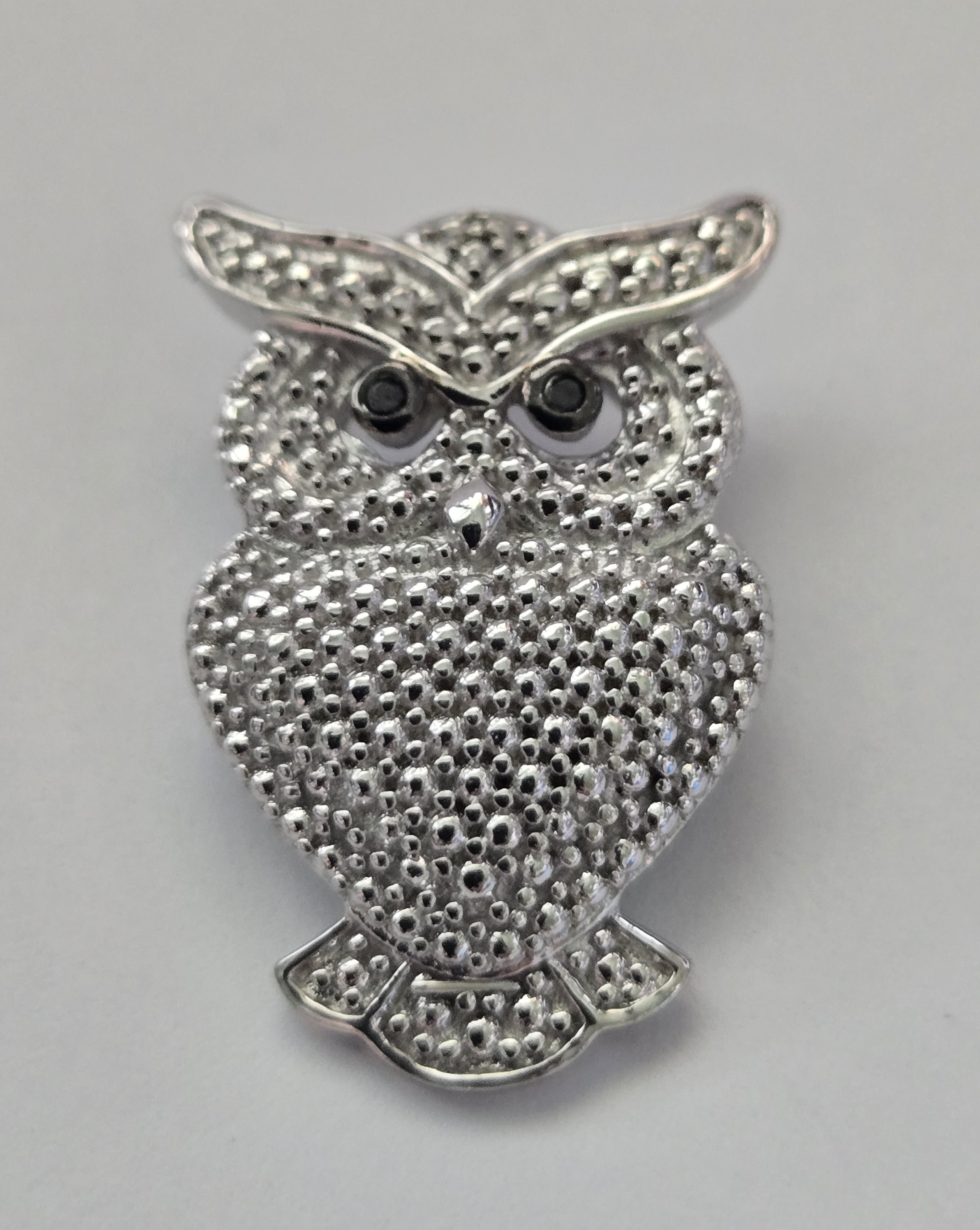 No Reserve Natural Diamond Owl Slide Pendant