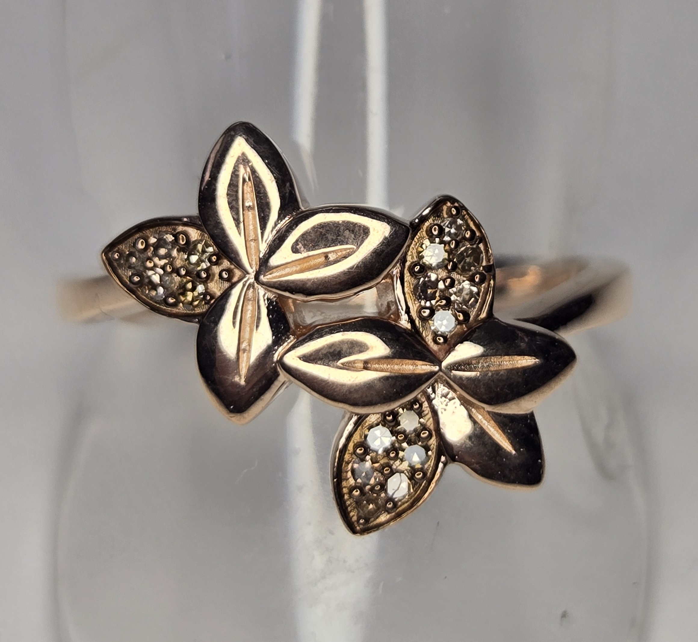 No Reserve .12 ct Natural Champagne Diamond Ring Size 8