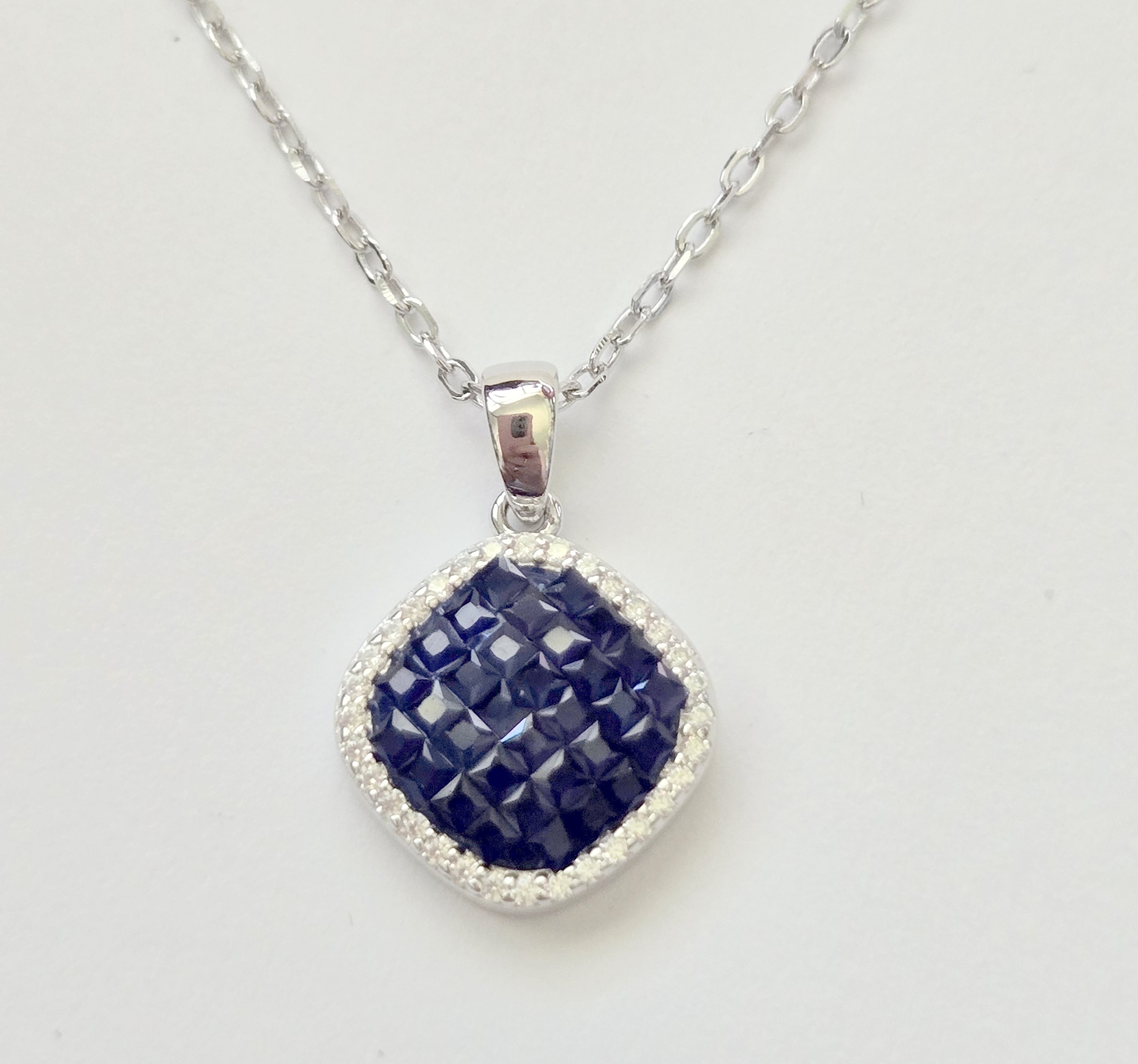 No Reserve Sapphire & Topaz Pendant & Chain Necklace