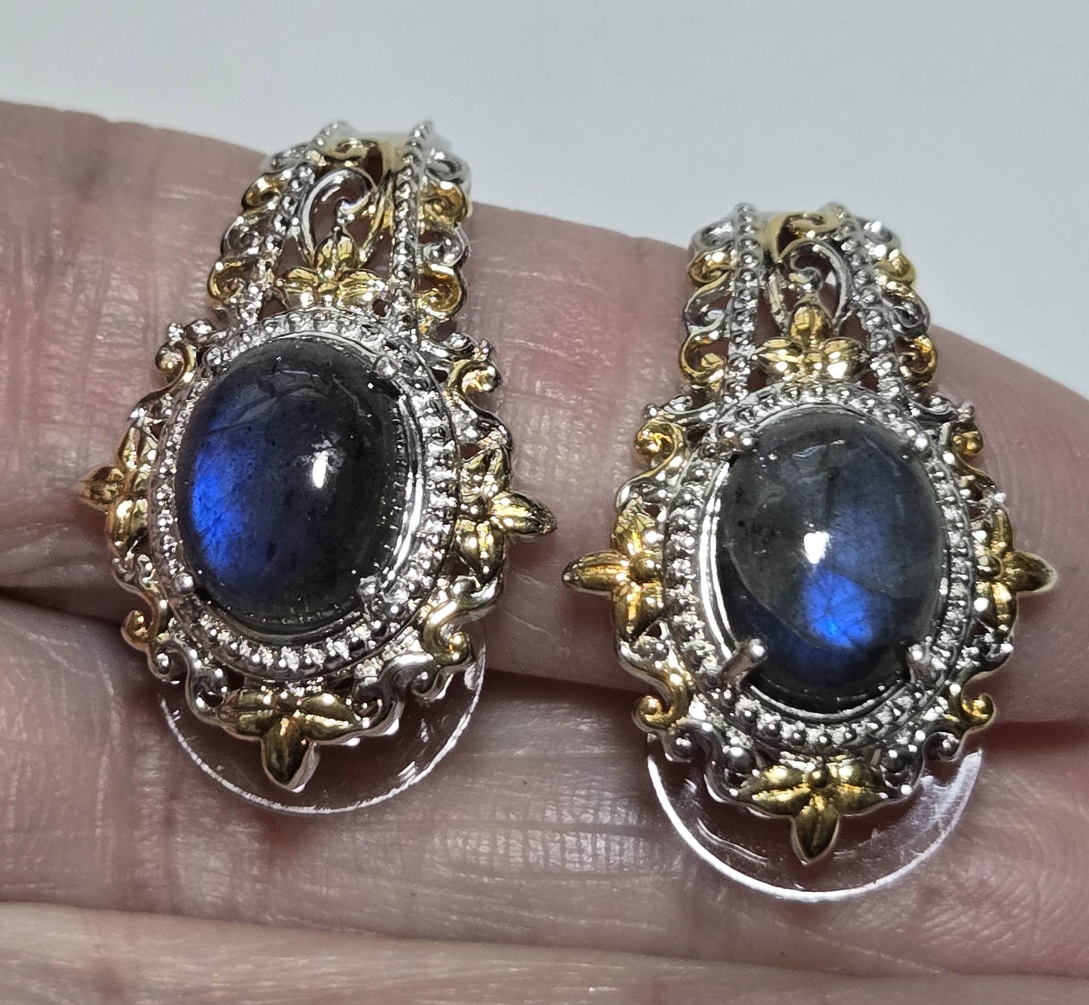 No Reserve Natural Labradorite Earrings