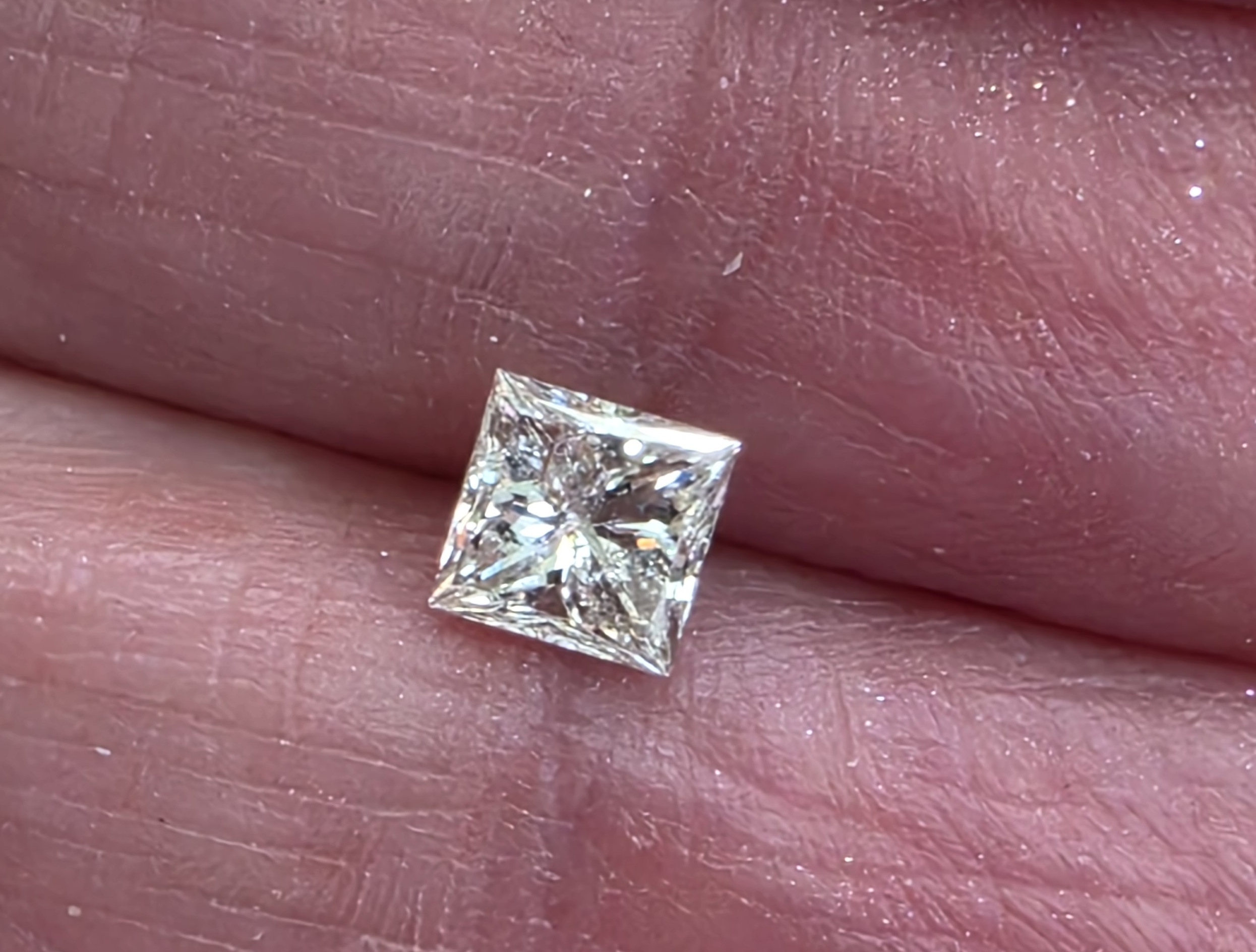 No Reserve  .61 ct Naturl DIamond Princess Cut Loose Gemstone  gi21