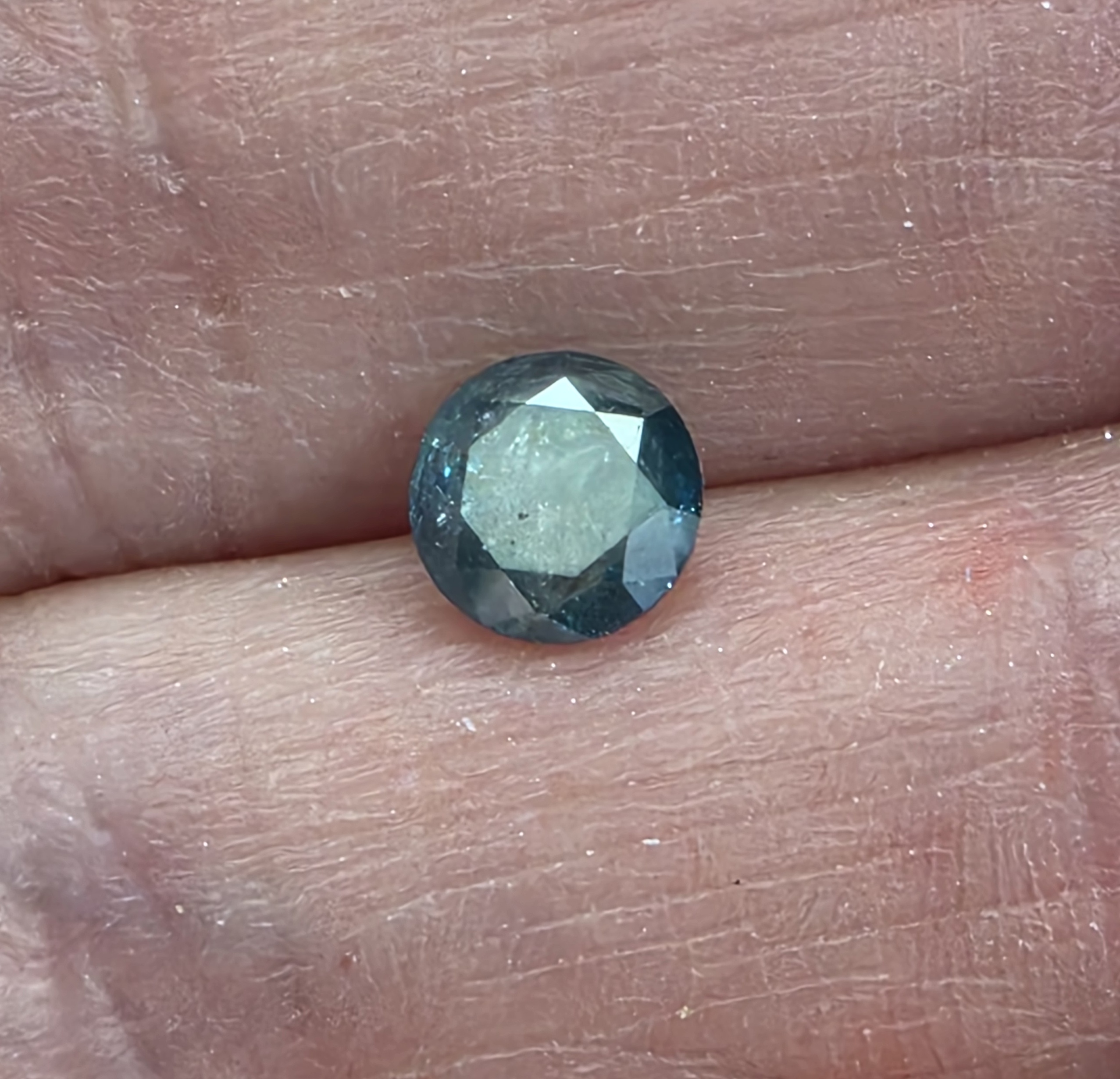 No Reserve  .65 ct Natural Blue DIamond Round Cut Loose Gemstone