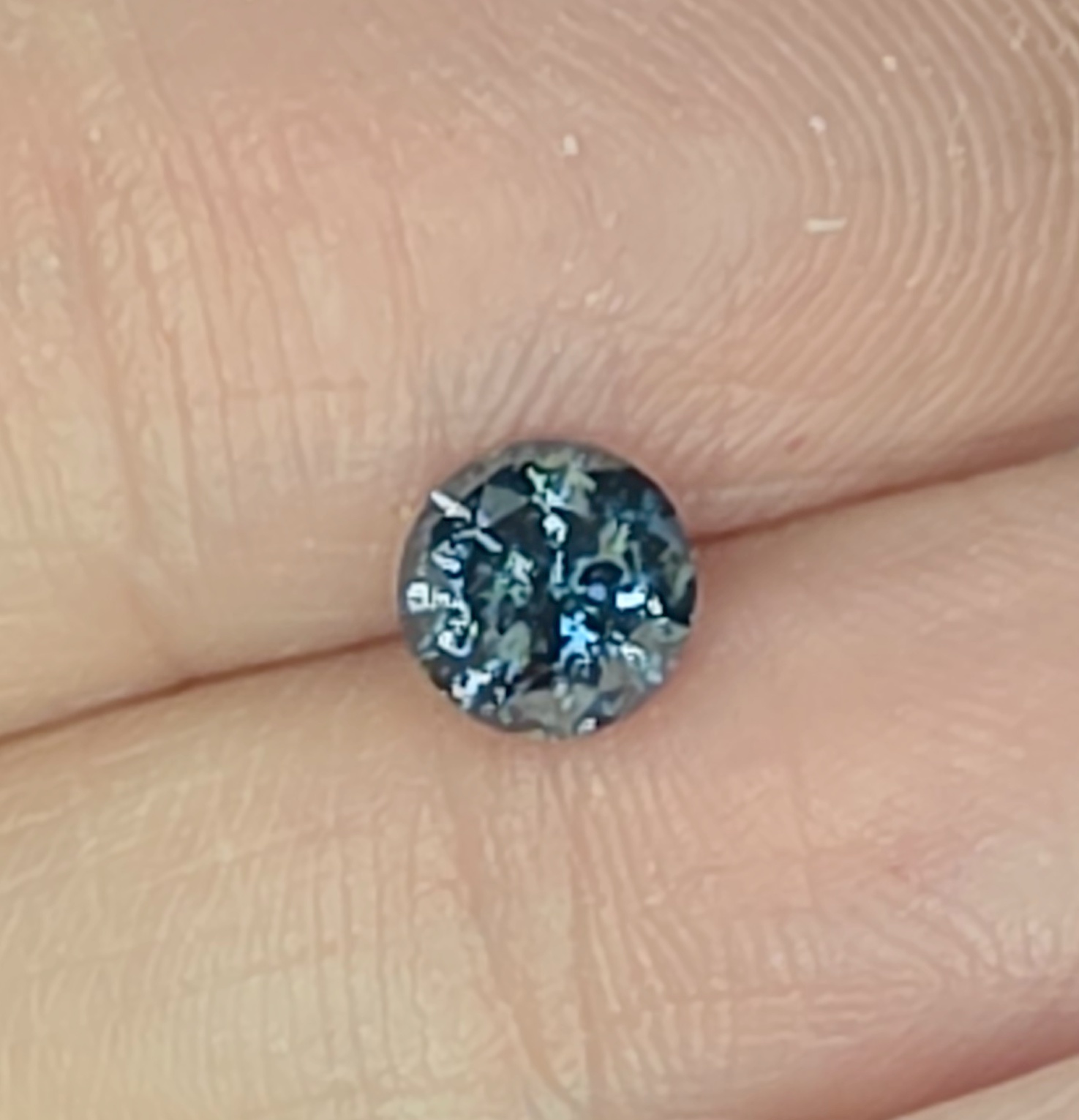 No Reserve .70 ct Natural Blue Diamond Round Cut Loose Gemstone